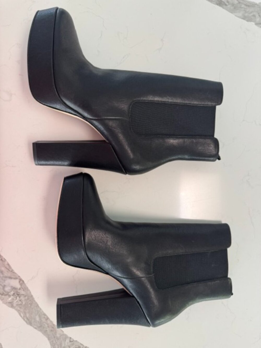 Paige "Kyra" Leather Platform Ankle Boots sz 9 - 5" heel